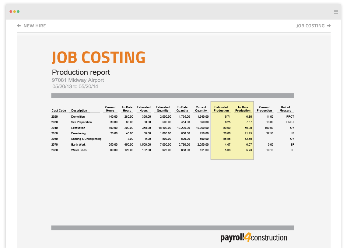 Job Costing Reports for Construction